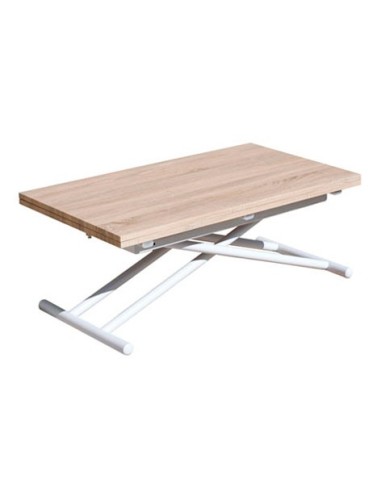 MESA CENTRO ELEVABLE Y EXTENSIBLE UP - DOWN BLANCO / ROBLE 100 x 50 CM