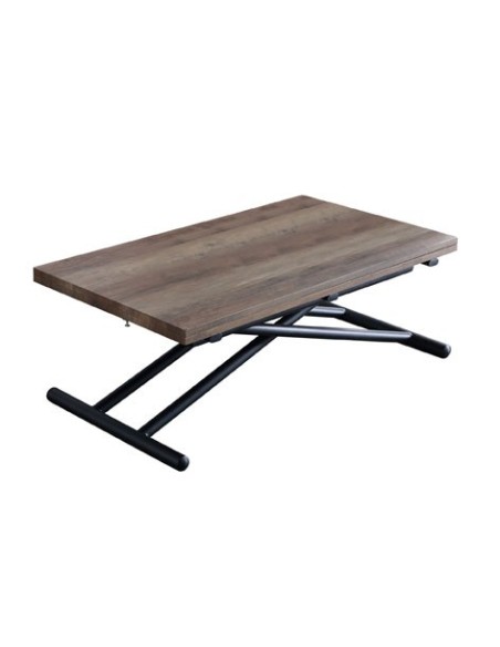 MESA CENTRO ELEVABLE Y EXTENSIBLE UP - DOWN NOGAL / NEGRO 100 x 50 CM