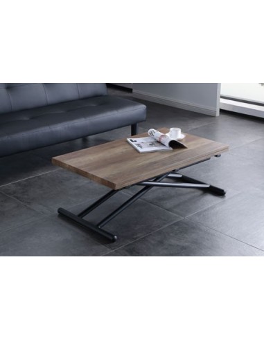 MESA CENTRO ELEVABLE Y EXTENSIBLE UP - DOWN NOGAL / NEGRO 100 x 50 CM