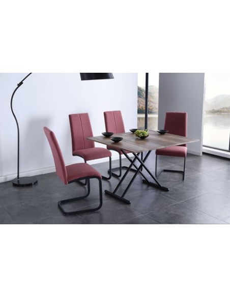 MESA CENTRO ELEVABLE Y EXTENSIBLE UP - DOWN NOGAL / NEGRO 100 x 50 CM