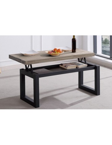 MESA CENTRO ELEVABLE LOFT 120 x 60 CM ROBLE  AMERICAN / NEGRO
