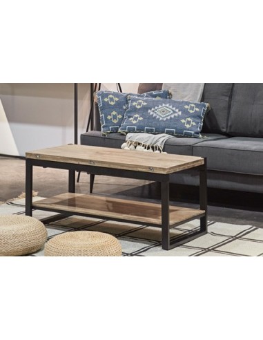 MESA CENTRO ELEVABLE Y EXTENSIBLE STEVE  100 x 45 CM ROBLE HONEY / NEGRO