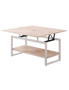 MESA CENTRO ELEVABLE Y EXTENSIBLE STEVE  100 x 45 CM ROBLE NORDISH / BLANCO