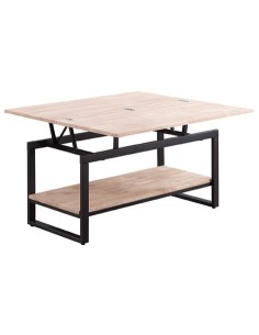 MESA CENTRO ELEVABLE Y EXTENSIBLE STEVE 100 x 45 CM ROBLE NORDISH / NEGRO