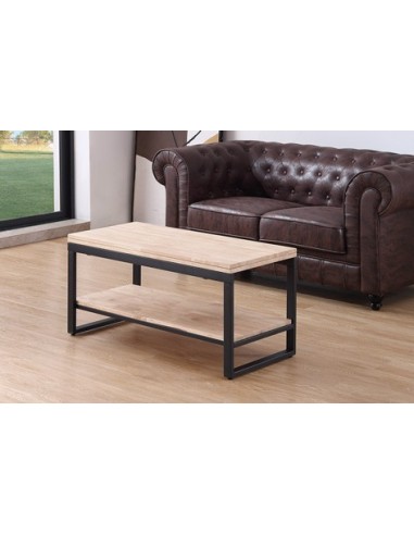 MESA CENTRO ELEVABLE Y EXTENSIBLE STEVE 100 x 45 CM ROBLE NORDISH / NEGRO