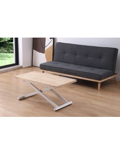 MESA CENTRO ELEVABLE Y EXTENSIBLE NATURAL 110 X 57 CM ROBLE NORDISH / BLANCO 2