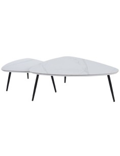 MESA CENTRO NIDO IBIZA CERAMIC BLANCO / NEGRO 2