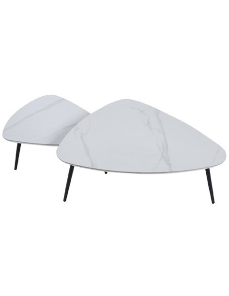 MESA CENTRO NIDO IBIZA CERAMIC BLANCO / NEGRO