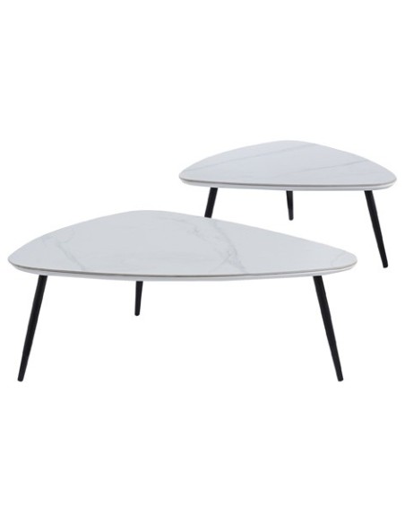 MESA CENTRO NIDO IBIZA CERAMIC BLANCO / NEGRO