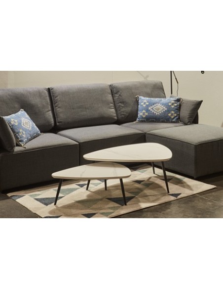 MESA CENTRO NIDO IBIZA CERAMIC BLANCO / NEGRO