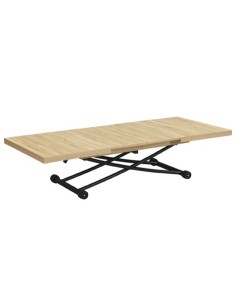 MESA CENTRO ELEVABLE Y EXTENSIBLE 100 - 130 - 160 CM TAYLOR OAK / NEGRO 2