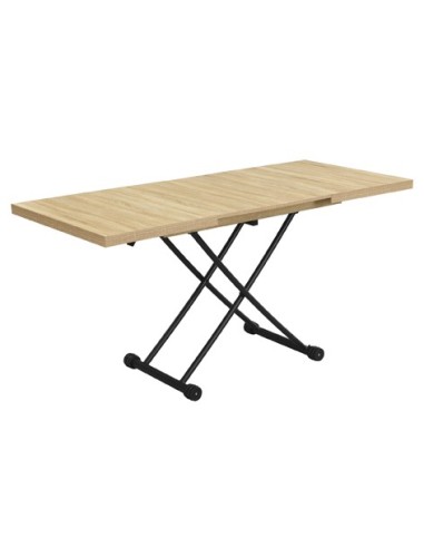 MESA CENTRO ELEVABLE Y EXTENSIBLE 100 - 130 - 160 CM TAYLOR OAK / NEGRO