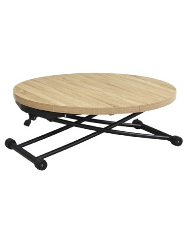 MESA CENTRO ELEVABLE Y EXTENSIBLE 100 - 140 CM GAGA OAK / NEGRO