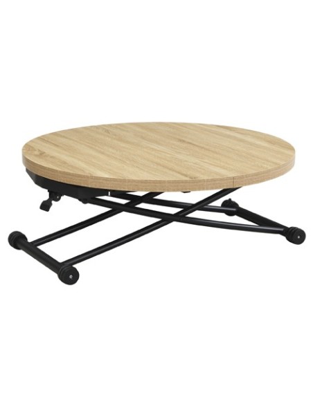 MESA CENTRO ELEVABLE Y EXTENSIBLE 100 - 140 CM GAGA OAK / NEGRO