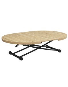 MESA CENTRO ELEVABLE Y EXTENSIBLE 100 - 140 CM GAGA OAK / NEGRO 2