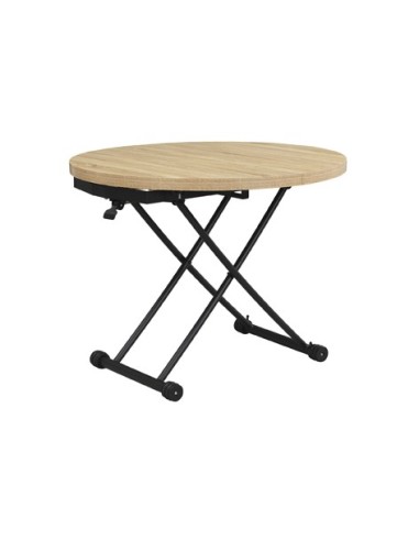 MESA CENTRO ELEVABLE Y EXTENSIBLE 100 - 140 CM GAGA OAK / NEGRO