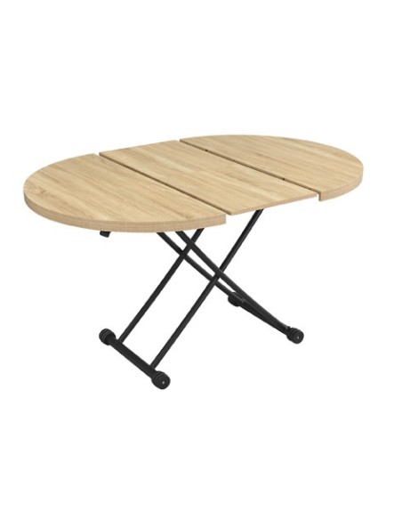 MESA CENTRO ELEVABLE Y EXTENSIBLE 100 - 140 CM GAGA OAK / NEGRO