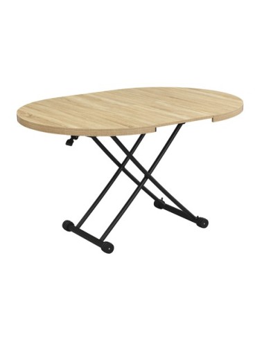 MESA CENTRO ELEVABLE Y EXTENSIBLE 100 - 140 CM GAGA OAK / NEGRO