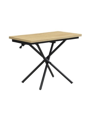 MESA CENTRO ELEVABLE Y EXTENSIBLE KATY 100 x 57 - 114 CM OAK / NEGRO