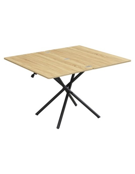 MESA CENTRO ELEVABLE Y EXTENSIBLE KATY 100 x 57 - 114 CM OAK / NEGRO