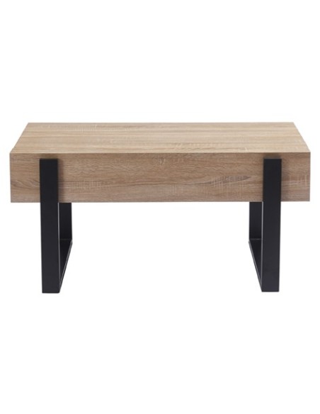 MESA CENTRO ELEVABLE 110 X 60 CM INDUSTRIAL OAK / NEGRO