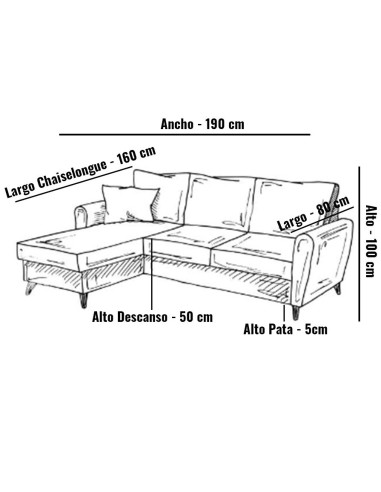 Sofá Chaiselongue Carolina
