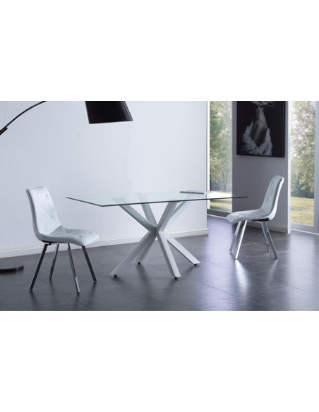 MESA COMEDOR FIJA CROSS 160 x 90 CM  BLANCO