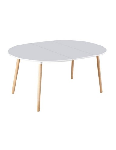 MESA COMEDOR EXTENSIBLE NORDIKA 100 - 140 - 180 CM BLANCO / HAYA
