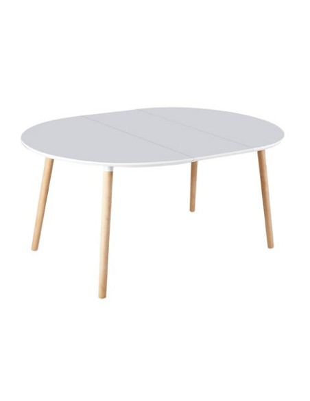 MESA COMEDOR EXTENSIBLE NORDIKA 100 - 140 - 180 CM BLANCO / HAYA