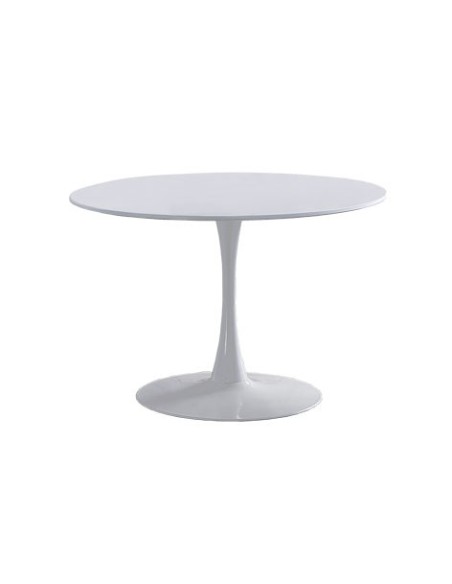 MESA COMEDOR REDONDA GINA 110 CM BLANCO