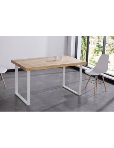 MESA COMEDOR FIJA NATURAL 140 x 80 CM  ROBLE NORDISH / BLANCO