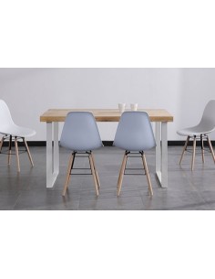 MESA COMEDOR FIJA NATURAL 140 x 80 CM  ROBLE NORDISH / BLANCO 2