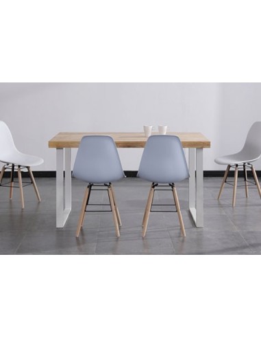 MESA COMEDOR FIJA NATURAL 140 x 80 CM  ROBLE NORDISH / BLANCO