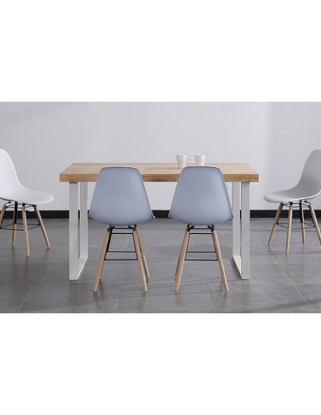 MESA COMEDOR FIJA NATURAL 140 x 80 CM  ROBLE NORDISH / BLANCO