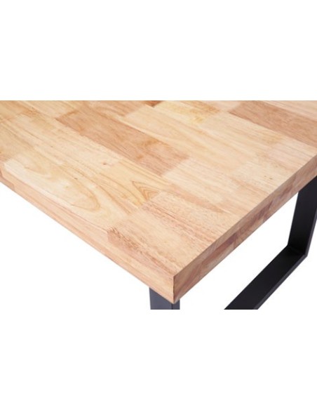 MESA COMEDOR FIJA NATURAL 140 x 80 CM  ROBLE NORDISH / NEGRO