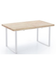 MESA COMEDOR EXTENSIBLE NATURAL 140 - 180 x 80 CM ROBLE NORDISH / BLANCO