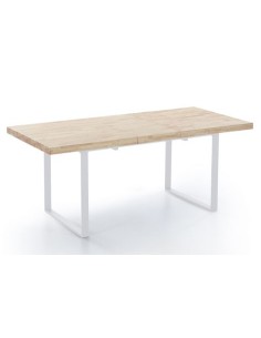 MESA COMEDOR EXTENSIBLE NATURAL 140 - 180 x 80 CM ROBLE NORDISH / BLANCO 2