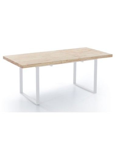MESA COMEDOR EXTENSIBLE NATURAL 140 - 180 x 80 CM ROBLE NORDISH / BLANCO