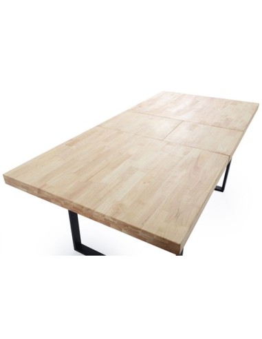 MESA COMEDOR EXTENSIBLE NATURAL 140 - 180 x 80 CM ROBLE NORDISH / NEGRO