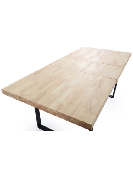 MESA COMEDOR EXTENSIBLE NATURAL 140 - 180 x 80 CM ROBLE NORDISH / NEGRO
