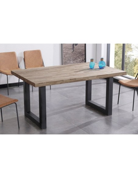 MESA COMEDOR FIJA LOFT 160 x 100 CM  ROBLE AMERICAN / NEGRO