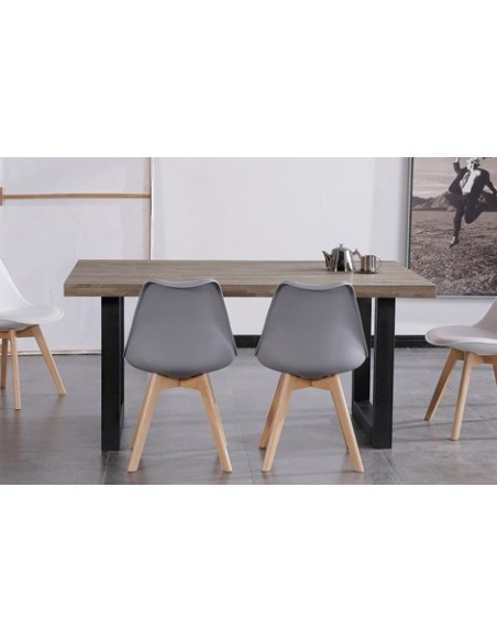 MESA COMEDOR FIJA LOFT 160 x 100 CM  ROBLE AMERICAN / NEGRO