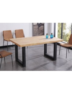 MESA COMEDOR FIJA LOFT 160 x 100 CM  ROBLE NORDISH / NEGRO