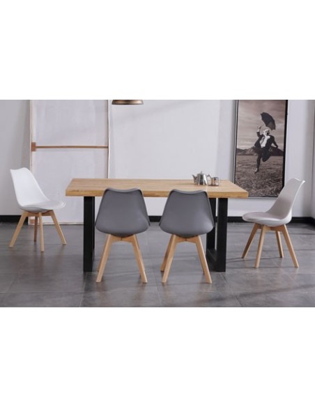 MESA COMEDOR FIJA LOFT 160 x 100 CM  ROBLE NORDISH / NEGRO