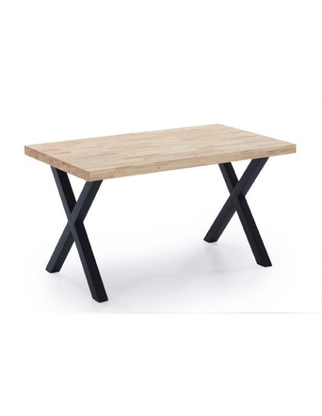 MESA COMEDOR FIJA X-LOFT 140 x 80 CM  ROBLE / NEGRO