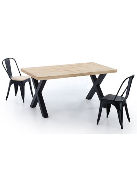 MESA COMEDOR FIJA X-LOFT 160 x 90 CM  ROBLE / NEGRO