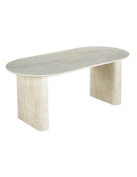 MESA COMEDOR OVAL EXTENSIBLE 150 - 190 - 230 CM PIETRA TRAVERTINO