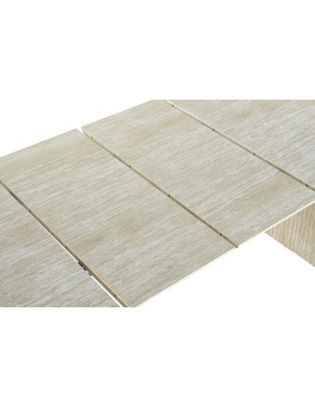 MESA COMEDOR OVAL EXTENSIBLE 150 - 190 - 230 CM PIETRA TRAVERTINO