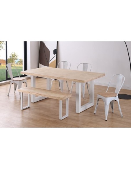 MESA COMEDOR FIJA LOFT 180 x 100 CM ROBLE NORDISH / BLANCO