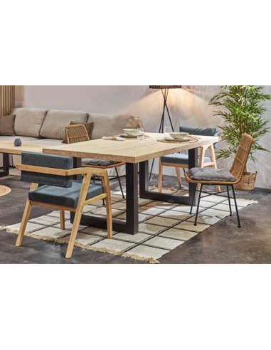 MESA COMEDOR FIJA LOFT 180 x 100 CM  ROBLE NORDISH / NEGRO